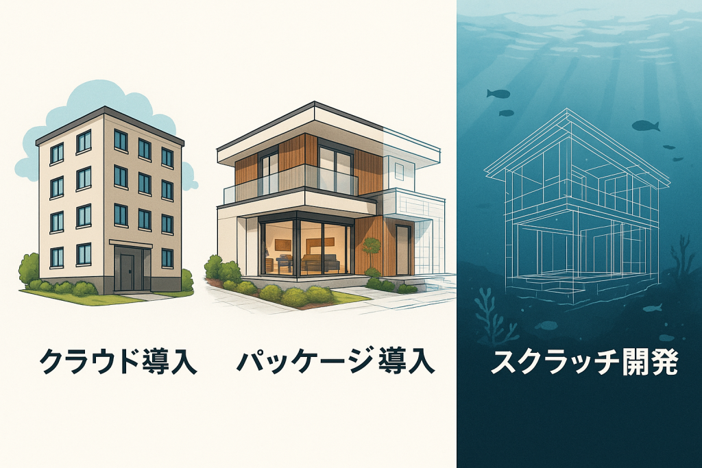 システム形態に比較をメタファした図